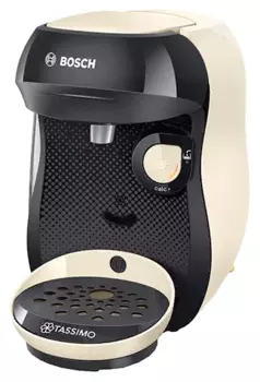 Кофеварка капсульная Bosch TAS1007, 1.4 кВт, кофе капсулы, 700 мл, автоматический капучинатор, черный/бежевый (TAS1007)