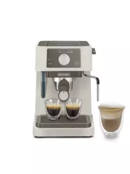 Кофеварка рожковая De'Longhi EC235.CR, 1.1 кВт, кофе молотый, 1 л, ручной капучинатор, бежевый (EC235.CR)