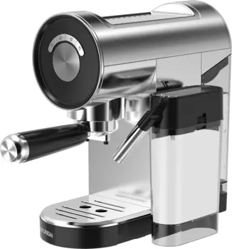 Кофеварка рожковая Hyundai HEM-4305, 1.35 кВт, 900 мл, автоматический капучинатор, серебристый (HEM-4305)