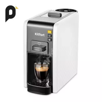 Кофеварка рожковая Kitfort КТ-7467, 1.1 кВт, кофе капсульный / молотый, 800 мл, белый/черный (КТ-7467)