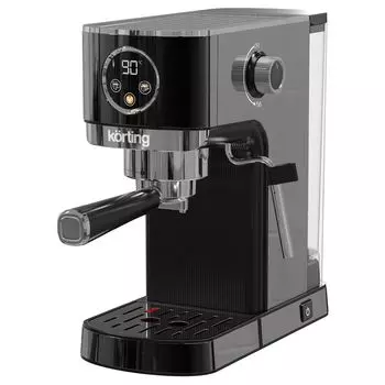 Кофеварка рожковая KORTING KCM 1002 EN, 1.35 кВт, кофе молотый, 1.2 л, капучинатор, дисплей, черный