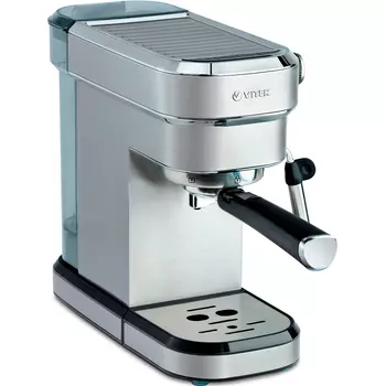 Кофеварка рожковая VITEK VT-1509, 1.35 кВт, кофе молотый, 1.2 л, ручной капучинатор, серебристый (VT-1509)