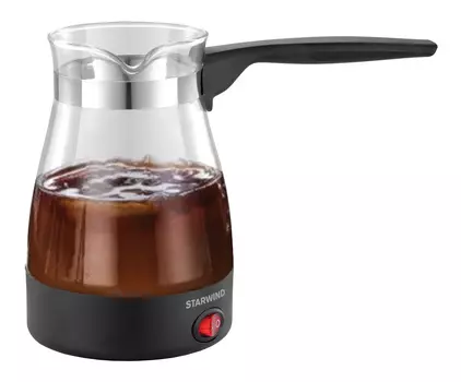 Кофеварка турка электрическая STARWIND STG6051, молотый, 600мл/600мл, черный, 600Вт