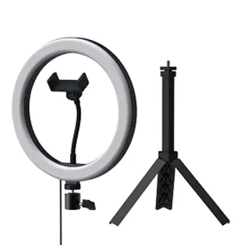 Кольцевая лампа Ritmix RRL-262 для универсальный для смартфона до 80мм, 120 светодиод Регулировка цветовой температуры, Регулировка яркости: 9 уровней, Управление: на кабеле, черный