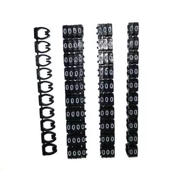 Кольцо маркировочное Netko, "0", пластик, черный, 100 шт. (l-wm-0)