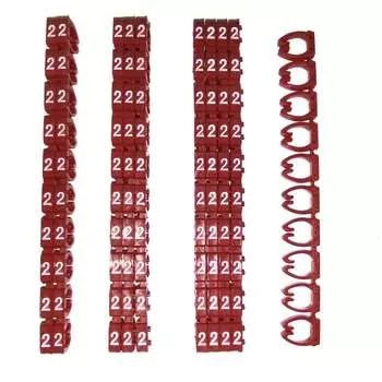 Кольцо маркировочное Netko, "2", пластик, красный, 100 шт. (l-wm-2)