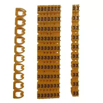 Кольцо маркировочное Netko, "3", пластик, оранжевый, 100 шт. (l-wm-3)