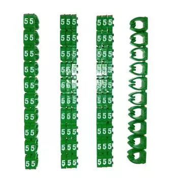 Кольцо маркировочное Netko, "5", пластик, зеленый, 100 шт. (l-wm-5)