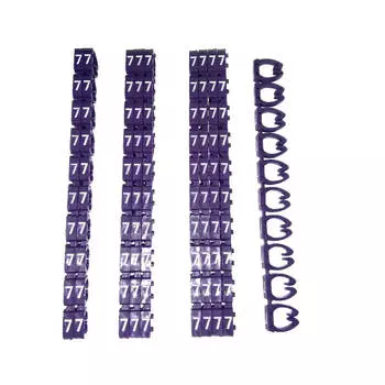 Кольцо маркировочное Netko, "7", пластик, фиолетовый, 100 шт. (l-wm-7)