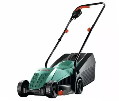 Колесная газонокосилка BOSCH Rotak 320 ER, электрическая, 1200Вт, ширина скашивания 32 см, высота скашивания 20мм-60мм, объем травосборника 31л., 6.6 кг (06008A600A)