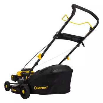 Колесная газонокосилка Champion LM4215, бензиновая, 2 л.с., -, -, ширина скашивания 42см, высота скашивания 25мм-70мм, 96 дБ, объем травосборника 40л., 22кг
