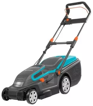 Колесная газонокосилка GARDENA PowerMax 1600/37, электрическая, 1600Вт, ширина скашивания 37см, высота скашивания 20мм-60мм, 96 дБ, объем травосборника 45 л, 13.7кг (05037-20.000.00)