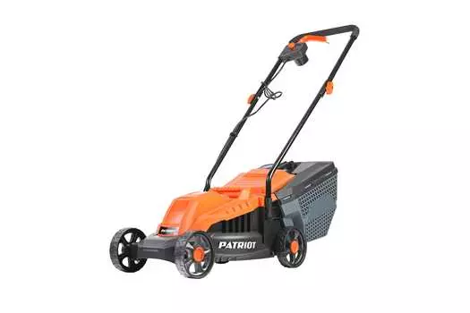 Колесная газонокосилка PATRIOT PT 1130E, электрическая, 1200Вт, ширина скашивания 32см, высота скашивания 25мм-65мм, объем травосборника 30л., 6.85кг (512309231)