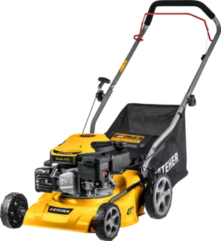 Колесная газонокосилка STEHER GLM-410, бензиновая, 3.5 л.с., ширина скашивания 41см, высота скашивания 25мм-70мм, объем травосборника 45л., 23кг (GLM-410)