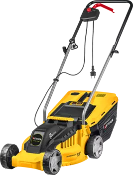 Колесная газонокосилка STEHER LM-33-1300, электрическая, 1300Вт, ширина скашивания 33см, высота скашивания 20мм-60мм, объем травосборника 35л., 9кг (LM-33-1300)