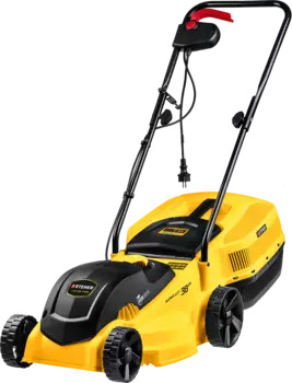 Колесная газонокосилка STEHER LM-38-1700, электрическая, 1700Вт, ширина скашивания 38см, высота скашивания 30мм-75мм, объем травосборника 40л., 10кг (LM-38-1700)