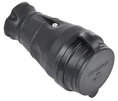 Колодка удлинителя Generica 1-розетка, 16А, б/з, защитные крышки, черный (ERK20-016-01-44-K02-G)