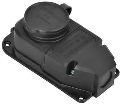 Колодка удлинителя Generica 1-розетка, 16А, б/з, защитные крышки, черный (ERK10-016-01-44-K02-G)