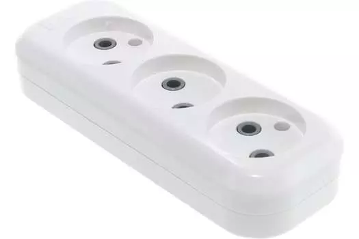 Колодка удлинителя LUX У3-0 3-розетки, 10А, б/з, белый (4606400416586)