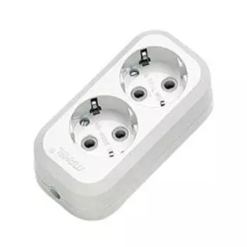 Колодка удлинителя Makel 2-розетки, 16A, с/з, белый (МGP111)