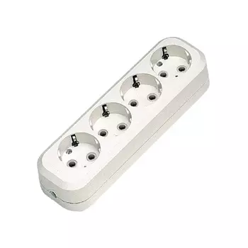 Колодка удлинителя Makel 4-розетки, 10A, б/з, белый (МGP141)