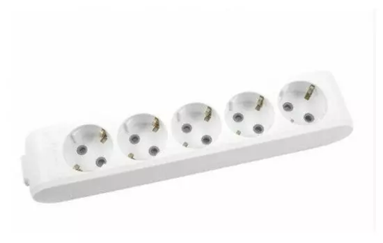 Колодка удлинителя Panasonic 5-розеток, 16A, с/з, белый (WLTB04502WH-RU)