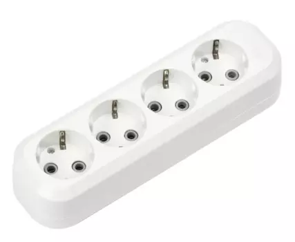 Колодка удлинителя Smartbuy 4-розетки, 16A, с/з, белый (SBE-16-4-00-Z)