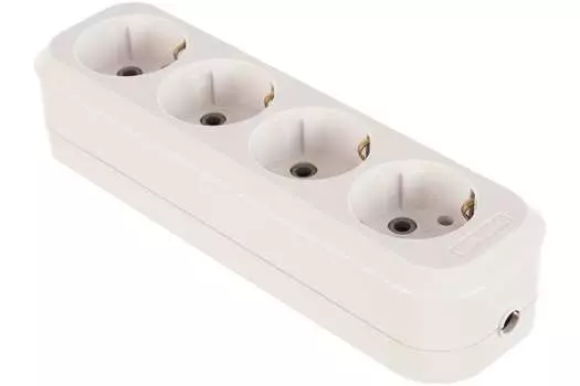 Колодка удлинителя UNIVersal 4-розетки, 16A, с/з, белый (E304)