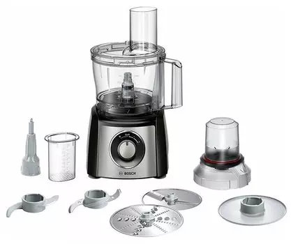 Комбайн Bosch MCM3401M, 800 Вт, терка, черный/серебристый (MCM3401M)