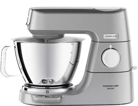 Комбайн Kenwood Titanium Chef Baker KVC85.004SI, 1200Вт, миксер, весы, серебристый (0W20011378)