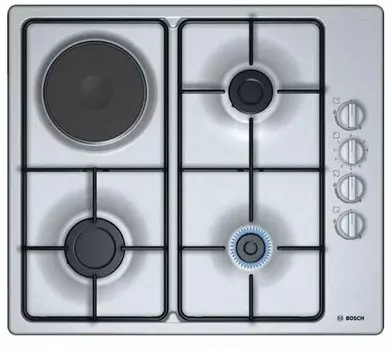 Комбинированная варочная панель Bosch PBY6C5B62O, 4 конфорки, серебристый (PBY6C5B62O)