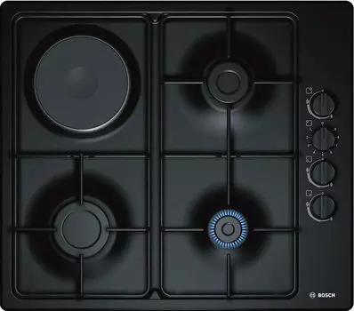 Комбинированная варочная панель Bosch PBY6C6B62O, 4 конфорки, черый (PBY6C6B62O)