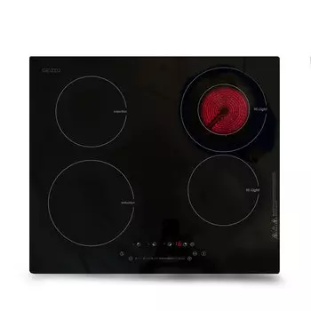 Комбинированная варочная панель Ginzzu HCI-478, 4 конфорки, черный