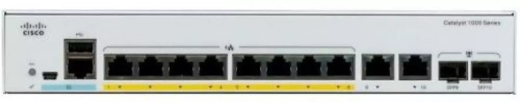 Коммутатор Cisco C1000-8T-2G-L, управляемый, кол-во портов: 8x1 Гбит/с, кол-во SFP/uplink: SFP 2x1 Гбит/с, установка в стойку (C1000-8T-2G-L)