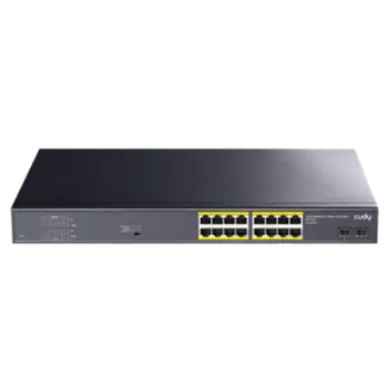 Коммутатор Cudy GS1020PS2, кол-во портов: 16x1 Гбит/с, кол-во SFP/uplink: SFP 2x1 Гбит/с, установка в стойку, PoE: 16x30 Вт (макс. 200 Вт) (GS1020PS2)