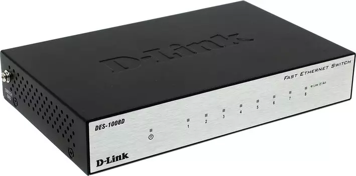 Коммутатор D-link DES-1008D, кол-во портов: 8x100 Мбит/с (DES-1008D/L2B)