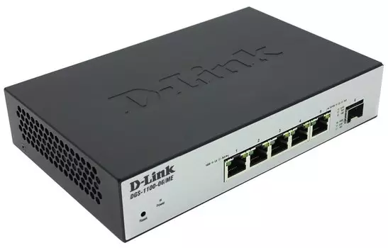 Коммутатор D-link DGS-1100-06/ME, управляемый, кол-во портов: 5x1 Гбит/с, кол-во SFP/uplink: SFP 1x1 Гбит/с (DGS-1100-06/ME/A1B)