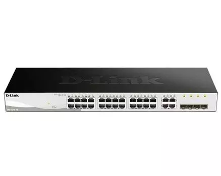 Коммутатор D-link DGS-1210-28, управляемый, кол-во портов: 24x1 Гбит/с, кол-во SFP/uplink: combo RJ-45/SFP 4x1 Гбит/с, установка в стойку (DGS-1210-28/FL1A)