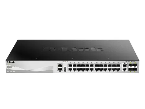 Коммутатор D-Link DGS-3130-30TS, управляемый, кол-во портов: 24x1 Гбит/с Rj45, SFP+ 4x10Гбит/с , кол-во SFP/uplink: RJ-45 2x10 Гбит/с, установка в стойку (DGS-3130-30TS/B1A)