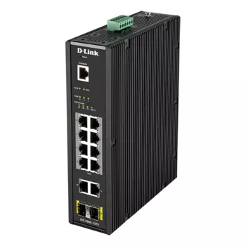 Коммутатор D-link DIS-200G-12PS, управляемый, кол-во портов: 10x1 Гбит/с, кол-во SFP/uplink: SFP 2x1 Гбит/с, на DIN-рейку, PoE:8x30 Вт (макс. 123 Вт) (DIS-200G-12PS/A2A)