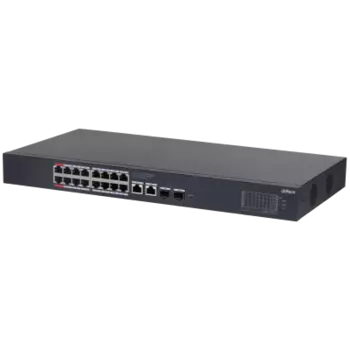 Коммутатор Dahua CS4220-16GT-190, управляемый, кол-во портов: 16x1 Гбит/с SFP 2x1 Гбит/с, кол-во SFP/uplink: RJ-45 2x1 Гбит/с, установка в стойку, PoE: 18x90 Вт (макс. 190 Вт) (DH-CS4220-16GT-190)