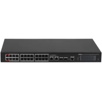 Коммутатор Dahua CS4228-24GT-240, управляемый, кол-во портов: 24x1 Гбит/с, SFP 2x1 Гбит/с, кол-во SFP/uplink: RJ-45 2x1 Гбит/с, установка в стойку, PoE: 24x90 Вт (макс. 240 Вт) (DH-CS4228-24GT-240)