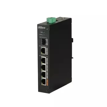 Коммутатор Dahua DH-PFS3106-4ET-60-V2, кол-во портов: 4x100 Мбит/с, SFP 1x1 Гбит/с, кол-во SFP/uplink: RJ-45 1x1 Гбит/с, PoE: 4x30Вт (макс. 60Вт) (DH-PFS3106-4ET-60-V2)