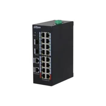 Коммутатор DAHUA HS3220-16GT-190, управляемый, кол-во портов: 16x1 Гбит/с, SFP 2x1 Гбит/с, кол-во SFP/uplink: RJ-45 2x1 Гбит/с, на DIN-рейку, PoE:16x90 Вт (макс. 190 Вт) (DH-HS3220-16GT-190)