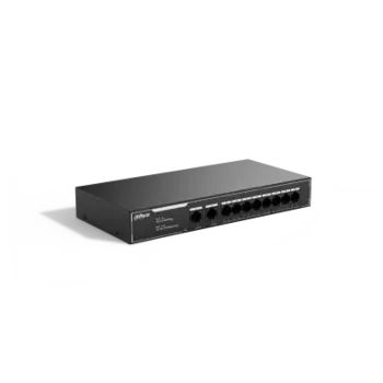 Коммутатор Dahua SG1010LP, кол-во портов: 8x1 Гбит/с, кол-во SFP/uplink: RJ-45 2x1 Гбит/с, PoE: 8x30 Вт (макс. 65 Вт) (DH-SG1010LP)