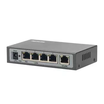 Коммутатор Falcon Eye FE-104POE-S, кол-во портов: 4x100 Мбит/с, кол-во SFP/uplink: 1x100 Мбит/с, PoE
