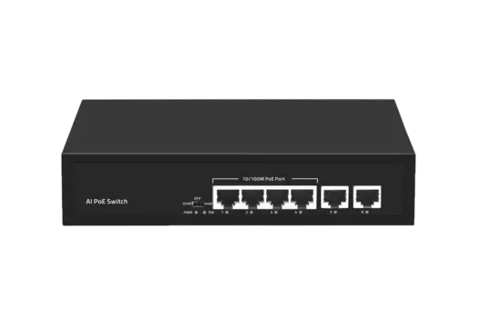 Коммутатор Nikomax (Gigalink) GL-SW-F007-04P, кол-во портов: 4x100 Мбит/с, кол-во SFP/uplink: RJ-45 2x100 Мбит/с, PoE: 4x30 Вт (макс. 60 Вт) (GL-SW-F007-04P)