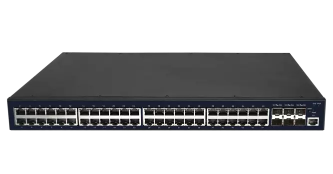 Коммутатор Nikomax (Gigalink) GL-SW-G304-54P, управляемый, кол-во портов: 48x1 Гбит/с, кол-во SFP/uplink: SFP+ 6x10 Гбит/с, установка в стойку, PoE: 48x30 Вт (макс. 740 Вт) (GL-SW-G304-54P)