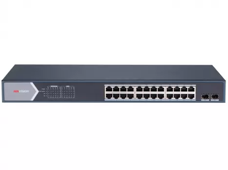 Коммутатор Hikvision DS-3E1526P-SI, управляемый, кол-во портов: 24x1 Гбит/с, SFP 2x1 Гбит/с, установка в стойку, PoE: 24x30Вт (макс. 370Вт) (DS-3E1526P-SI)