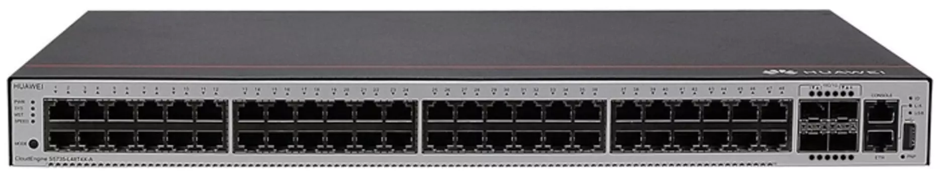 Коммутатор Huawei CloudEngine S5735-L48T4X-A1, управляемый, кол-во портов: 48x1 Гбит/с, SFP+ 4x10 Гбит/с, установка в стойку (98011332-SET1)